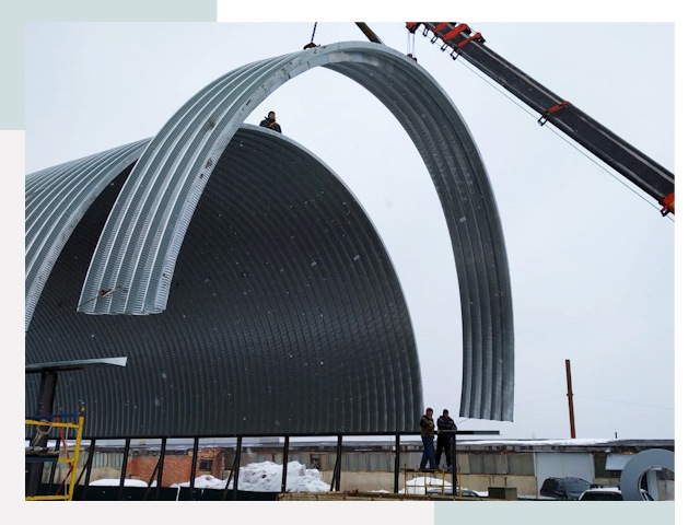 Полукруглые ангары в Воткинске